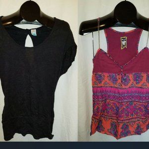 2 FREE PEOPLE Tank SS Tops Black Purple Size XS 4